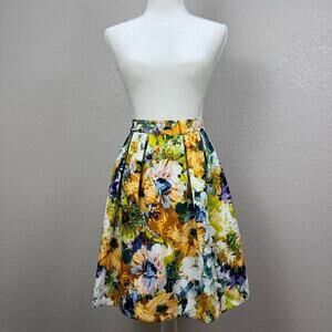 Mini Skirt Womens Medium Colorful‎ Floral Art to Wear Bloomcore Retro Pinup